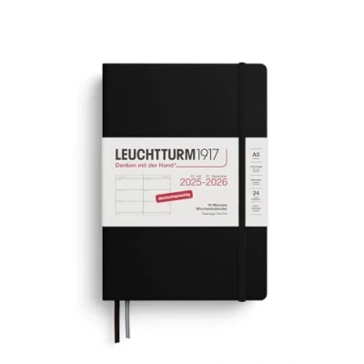Abbildung von LEUCHTTURM1917 372627 Wochenkalender Medium (A5) 2026, 18 Monate 07.2025 12.2026, Hardcover, Schwarz, Deutsch