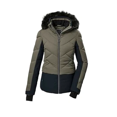 Abbildung von killtec Damen Skijacke/Funktionsjacke in Daunenoptik mit abzippbarer Kapuze und Schneefang KSW 102 WMN SKI QLTD JCKT, camel, 38, 42039 000