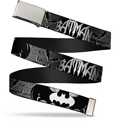 Abbildung von Buckle Down Herren Web Belt Batman 1.25&quot; Grtel, Mehrfarbig, 3 cm Breit Passt Oben 107 Pant Größe