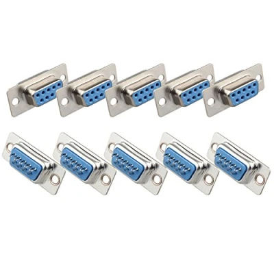 Abbildung von Futheda 10 PCS Computer DB9 Buchse Stecker RS232 Adapter Solder Typ 9 Pin D Sub
