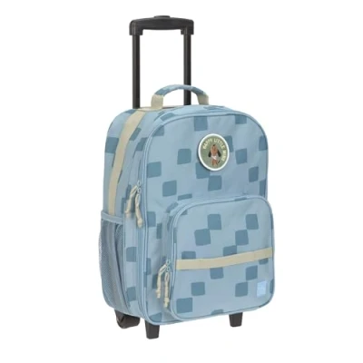 Abbildung von LÄSSIG Kinderkoffer Trolley Reisekoffer mit Teleskopstange und Rollen für Kinder Handgepäck/Trolley Pattern Party Blue