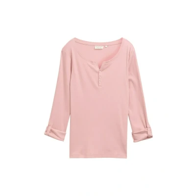 Abbildung von TOM Tailor Henley Langarmshirt, Damen, Größe: 38, Morning pink