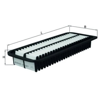 Abbildung von MAHLE ORIGINAL LX 2027 Luftfilter 44,0 130 318,0 Filtereinsatz NISSAN: MICRA 4, DAIHATSU: Sirion II, SUBARU: JUSTY 4