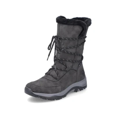 Abbildung von Rieker Damen Schnürstiefeletten M9684, Frauen Stiefeletten, lose Einlage, wasserabweisend, riekerTEX,halbstiefel,Kurzstiefel,grau (45),40 EU / 6.5 UK