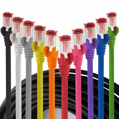 Abbildung von 1aTTack.de 10x 0,25m CAT6 Patchkabel S/FTP PIMF Schirmung CAT.6 RJ45 Netzwerkkabel Ethernetkabel DSL LAN Router Switch Modem Patchfeld 10 Farben