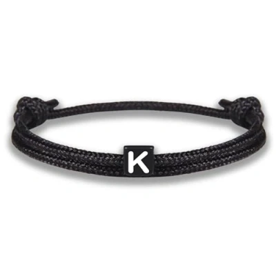 Abbildung von GD GOOD.designs Armband mit Buchstabe K zu Valentinstag Verstellbares Partnerarmband (14cm 25cm) schwarz geflochtenen Seil
