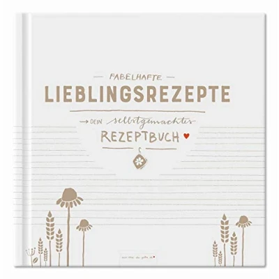 Abbildung von Eine der Guten Rezeptbuch zum Selberschreiben, Kochbuch selbst schreiben für 80 fabelhafte Lieblingsrezepte, Freundliches Design in Weiß Beige, Premium Hardcover, robuste Fadenbindung, 21x21 cm
