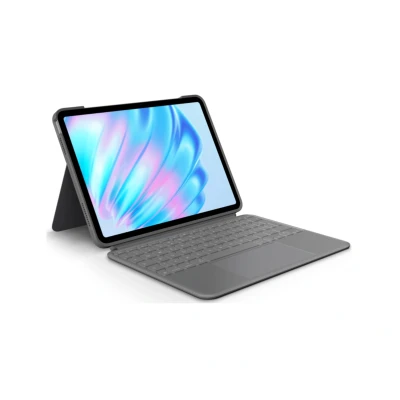 Abbildung von Logitech Combo Touch iPad Air 11 Zoll (M2), (4. und 5. Generation 2020, 2022)(2024) Tastatur Case Abnehmbare mit Hintergrundbeleuchtung Halterung, DEU QWERTZ Layout Grau