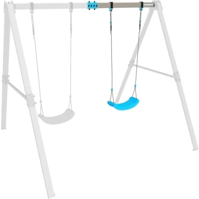 Abbildung von HUDORA Schaukel Vario Ergänzungsmodul Schaukelsitz für Kinder erweiterbares Schaukelset mit höhenverstellbaren Schaukelseilen bis zu 50kg pro Sitz Spielgerät optionaler Erweiterung