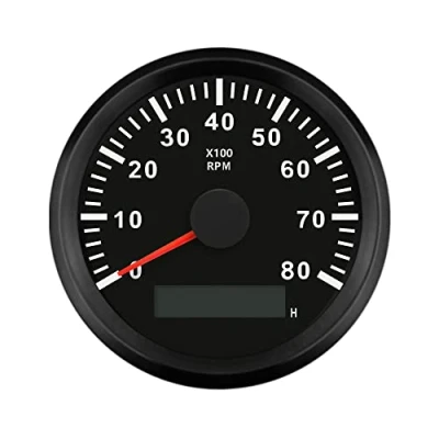 Abbildung von ELING Drehzahlmesser mit Stundenzähler für Auto, LKW, Boot, Yacht, 0 8000 U/min, 85 mm Hintergrundbeleuchtung