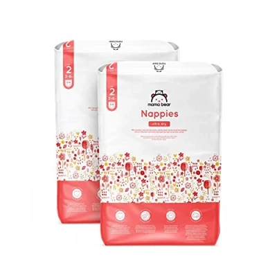 Abbildung von Amazon Marke: Mama Bear Ultra Dry Windeln Größe 2 (3 6 kg) MONATSBOX, Weiß, 168 Stück (2 Packungen mit 84)