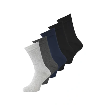 Abbildung von Jack &amp; Jones Jacbasic 5 PACK Socken, Herren, Größe: One Size, Black/navy blazer/dark grey melange/light melange