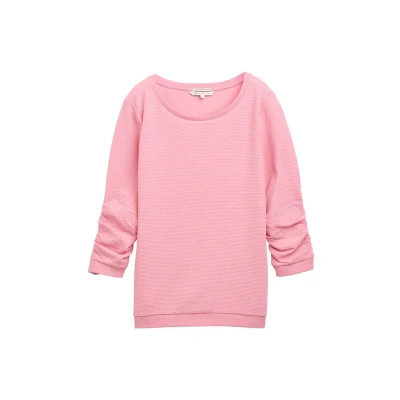 Abbildung von TOM Tailor Denim Structured Sweatshirt, Damen, Größe: Medium, Light dusty pink