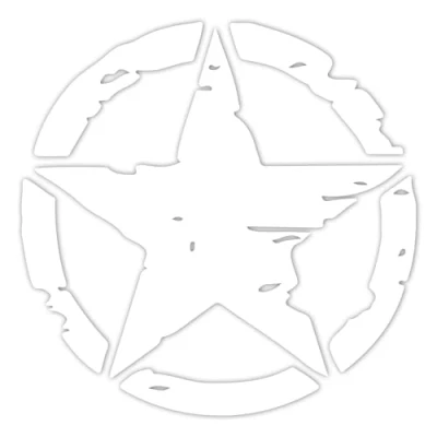 Abbildung von Finest Folia 2er Set Autoaufkleber Army Stern Sticker Folie für Auto Motorrad Anhänger Aufkleber US Star Motiv 3 selbstklebend wetterfest Kfz Zubehör (Weiß Glanz, 20cm K169)