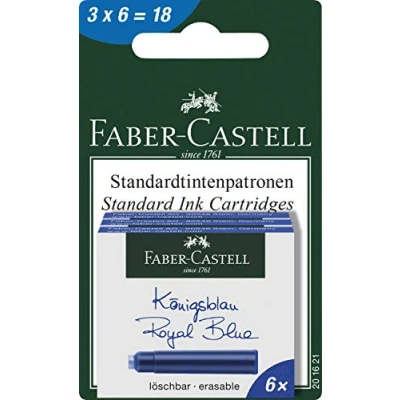 Abbildung von FABER CASTELL 201621 Tintenpatronen, 3 Schachteln mit je 6 Patronen