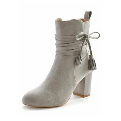 Abbildung von Lascana High Heel Stiefelette, Damen, Größe: 35, Hellgrau Schuhe