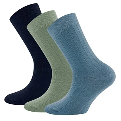 Abbildung von Ewers Rippe Socken für Kinder, Größe: 31 34, Navy/fliegerblau/schilf