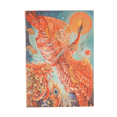 Abbildung von Firebird (Birds of Happiness) Midi 12 month Day at a time Softcover Flexi Dayplanner 2025 (Elastic Band Closure): jeden dzień na stronie, zamykany gumkę, papier 80 gsm (Bird