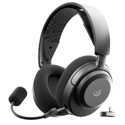 Abbildung von SteelSeries Arctis Nova 3P Wireless Gaming Headset App Steuerung 40 Std. Akku Neodym Magnet Treiber 2,4 GHz/Bluetooth Abnehmbares Mikrofon PS5, PS4, PC, Switch, Mobilgeräte Schwarz