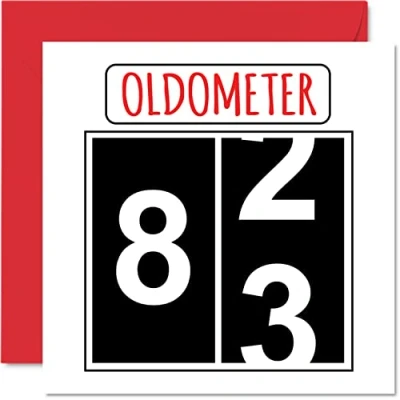 Abbildung von Lustige Karten zum 83. Geburtstag für Männer und Frauen Oldometer Glückwunschkarte Vater Mutter Urgroßvater Opa Kindermädchen Oma 145mm Grußkarten Karte