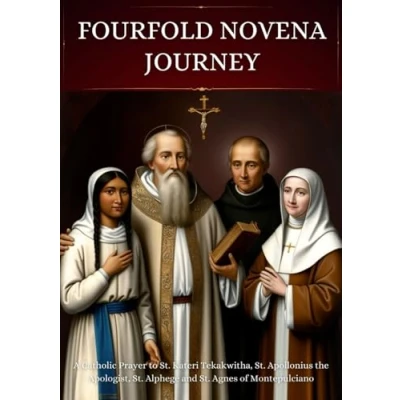 Abbildung von Fourfold Novena Journey: A Catholic Prayer to St. Kateri Tekakwitha, Apollonius the Apologist, Alphege and Agnes of Montepulciano