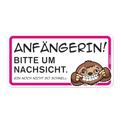 Abbildung von Fahr Anfängerin Magnet Schild I Faultier 20 x 10 cm für PKW und Anhänger magnetisch wetterfest dv_1057