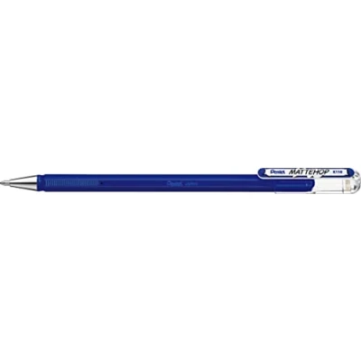 Abbildung von Pentel K110 VCX Mattehop Gel Tintenroller mit hochdeckender Tinte in mattem Finish, Modell Kappe, 1 Stück, blau