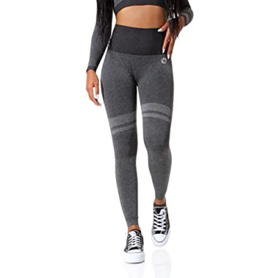 Abbildung von Seamless Sport Leggings High Waist für Damen in schwarz melange, Größe L
