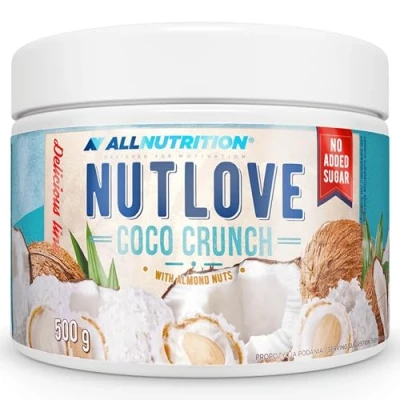 Abbildung von ALLNUTRITION Nutlove Coco Crunch Kokoscreme Brotaufstrich ohne Zucker Zuckerfreie Weißer Aufstrich mit Mandelflocken Süssigkeiten 500 g