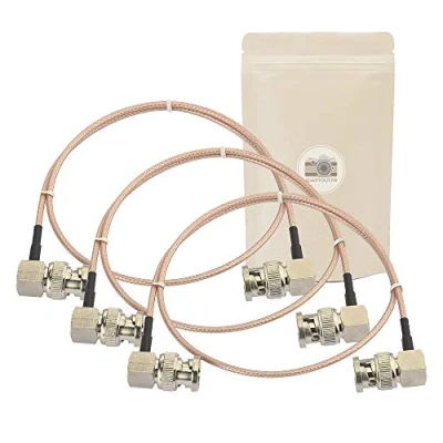 Abbildung von 3 x Kabel 3G SDI 50 cm Winkel 90 Grad RG179 unterstützt HD 4K 8K 75 Ohm.