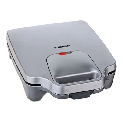 Abbildung von Cloer 6269 Sandwichmaker XXL, 1800 W, für 4 Sandwiches, American Toast, XXL Füllung, optische Fertigmeldung, Silber