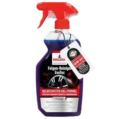 Abbildung von NIGRIN Felgen Reiniger EvoTec, hocheffektive Reinigung aller Arten von Felgen, integrierter Wirk Indikator, selbstaktiv, säurefrei, 750 ml