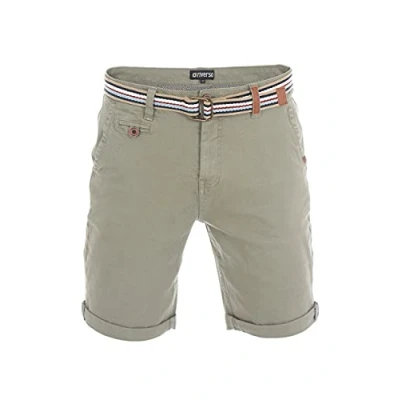 Abbildung von riverso Kurze Hosen Herren Chino Shorts Kurz mit Gürtel Regular Fit RIVKlaas Chinoshorts Bermuda Stretch, Größe:W 44, Farbe:Light Green (52200)