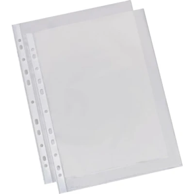 Abbildung von Esselte Standard Prospekthüllen Set, 100 Stück, A4 Format, Farblos mit matter Oberfläche, Obere Öffnung, 0,043 mm PP Folie, 56171