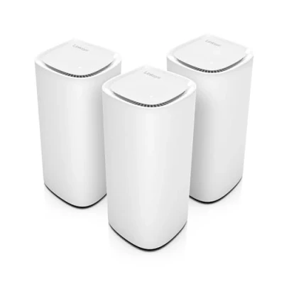 Abbildung von Linksys Velop Pro 7 Mesh WiFi System MBE7003 Cognitive mit Tri Band und mehr als 10 Gbit/s Abdeckung von bis zu 825 m² Anbindung 600 Geräten 3er Pack