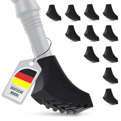 Abbildung von ECENCE 12x Nordic Walking Stöcke Gummipuffer, Aufsätze Trekkingstöcke, Pads, Wanderstöcke, Durchmesser 11mm, Kies &amp; Gebirge Gelände