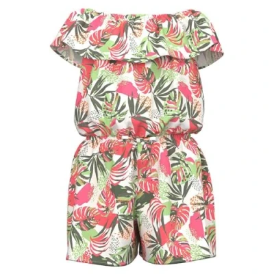 Abbildung von NAME IT Mädchen Nkfvinaya Ss Playsuit Fffff Noos, Bright White/Print:Tropical, 116