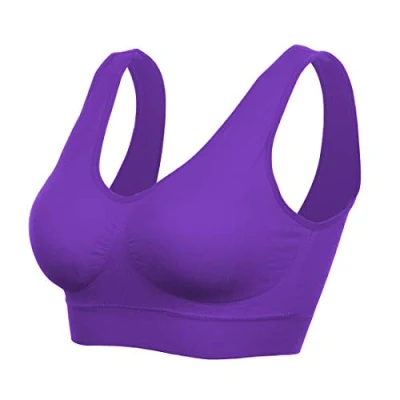 Abbildung von Boolavard ® Sport BH und Wohlfühl Bra Komfort nahtlos in Farbe Weiß Schwarz Beige (XXL: 116 121cm (90C 100A), Lila)
