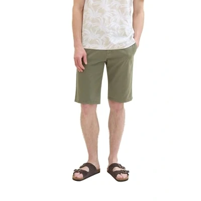 Abbildung von TOM TAILOR Herren Slim Chino Bermuda Shorts mit Stretch, olive structure print, 29