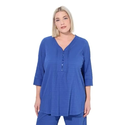Abbildung von Ulla Popken Bluse, Damen, Größe: 58/60, Blue
