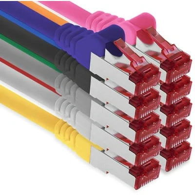 Abbildung von 1aTTack.de 10x 10m CAT6 Patchkabel S/FTP PIMF Schirmung CAT.6 RJ45 Netzwerkkabel Ethernetkabel DSL LAN Router Switch Modem Patchfeld 10 Farben
