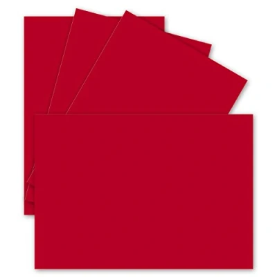 Abbildung von 50 Einzel karten DIN A6 10,5 x 14,8 cm 240 g/m² Rosen Rot Tonkarton Bastelpapier Bastelkarton Bastel blanko Postkarten