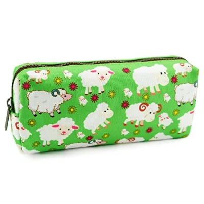 Abbildung von LParkin Federmäppchen mit niedlichem Schaf, Leinen, Stifte Tasche, Schreibwaren Gadget Etui, Make up Kosmetiktasche, Kawaii Box
