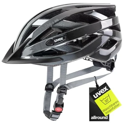 Abbildung von uvex air wing leichter Allround Helm für Damen und Herren individuelle Größenanpassung erweiterbar mit LED Licht grey black 56 60 cm