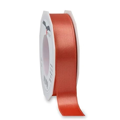 Abbildung von PRÄSENT C.E. Pattberg Satin Living Coral, 25 m Satinband zum Einpacken von Geschenken, mm Breite, Geschenkband Dekorieren &amp; Basteln, Dekoband, Anlass