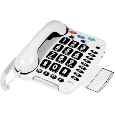 Abbildung von Geemarc CL100 Schnurgebundenes Großtastentelefon mit verstärkter Empfangslautstärke, lautem Klingelton und Speichertasten für Senioren Geringer bis mittlerer Hörverlust Version DE