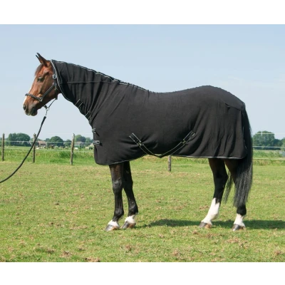 Abbildung von Harry&#039;s Horse Fleecedecke Deluxe mit Nacken Schwarz Unterlänge: 195 cm &amp; Rückenlänge: 145