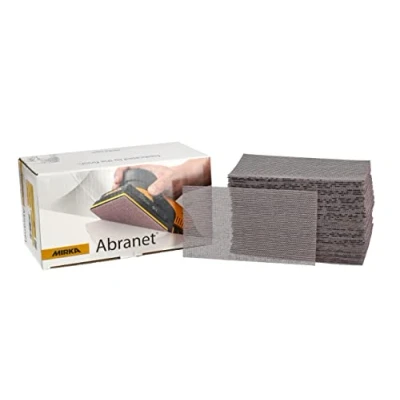 Abbildung von Mirka Abranet Netz Schleifstreifen 70x125 mm Klett / Korn P180 50 Stk zum Schleifen von Holz, Spachtel, Lack, Kunststoff 5414905018