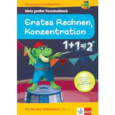 Abbildung von Klett Fit für den Schulstart: Mein großer Vorschulblock Erstes Rechnen, Konzentration die Vorschule ab 5 Jahren (Die kleinen Lerndrachen)