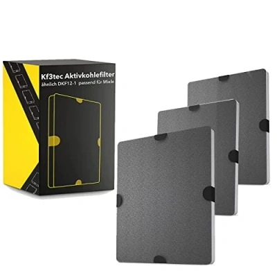 Abbildung von KF3TEC® Set (3 Filter) Aktivkohlefilter ähnlich DKF12 1 bzw. 6228731, passend für Miele Dunstabzugshauben DA269 4 / DA279 DA390 DA420 28996265D